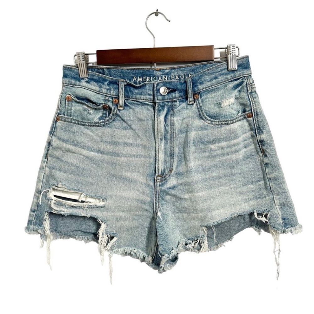American Eagle Womens Jean Shorts Highest Rise 90s Boyfriend Cut Off Size 8